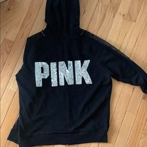 Pink room bling fish net hoodie sz m